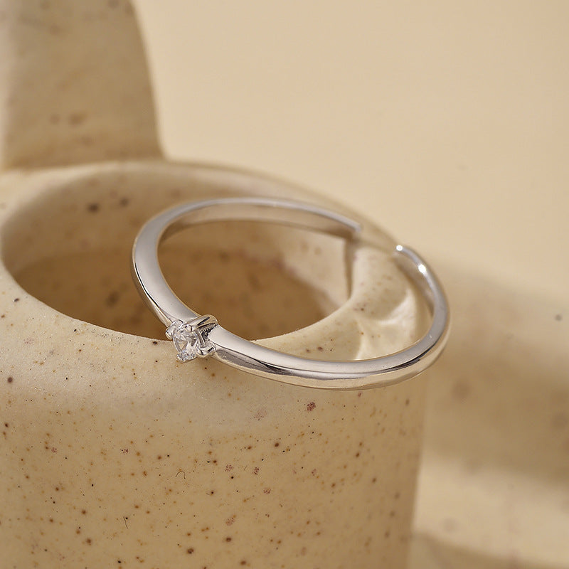 925 sterling silver diamond open ring