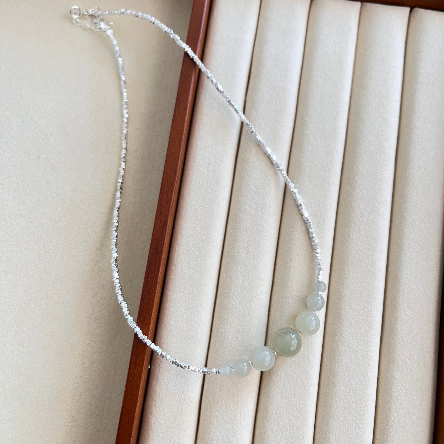 Hetian Jade × Hand-Hammered Silver Fragment Necklace | Untamed Beauty, Inner Calm