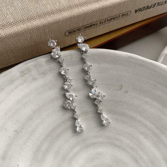 Zircon water drop earrings 2025 new