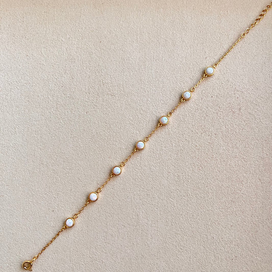 Natural Opal × 925 Sterling Silver Bracelet | Dancing Fire Within, Subtle Light Without