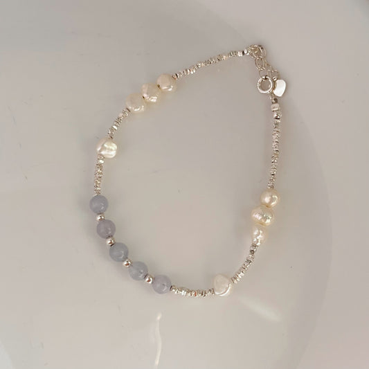 Aquamarine pearl bracelet