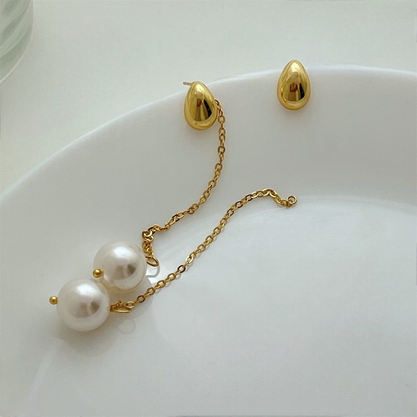 Dual-purpose pearl earrings