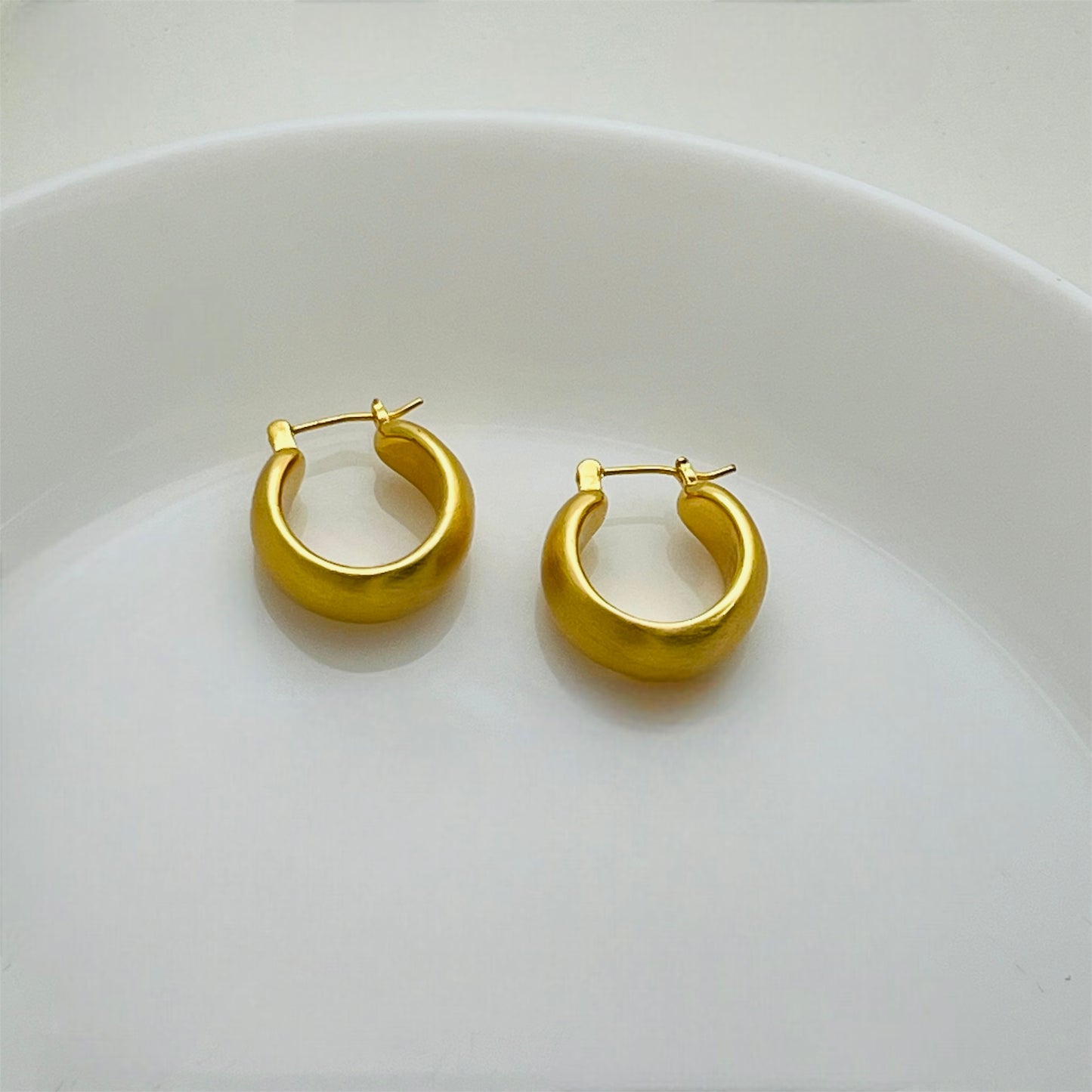 Matte gold earrings