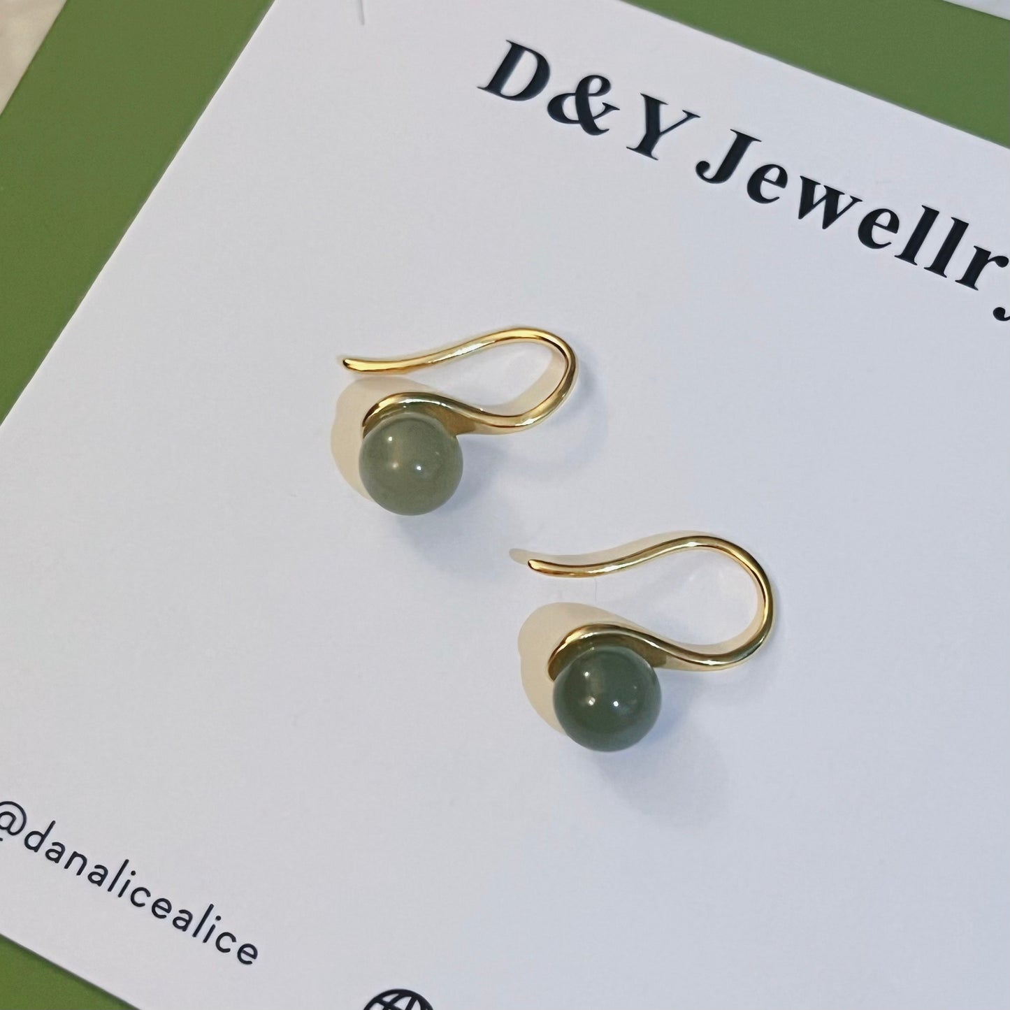 Hetian jade silver earrings