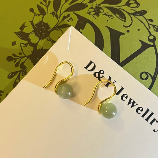 Hetian jade silver earrings